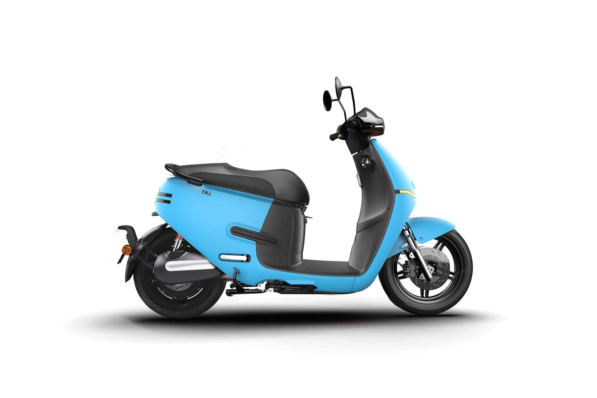 blue electric moped