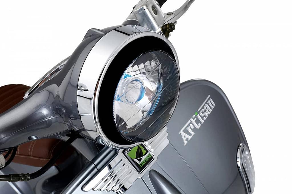 LED headlamp on Artisan moped