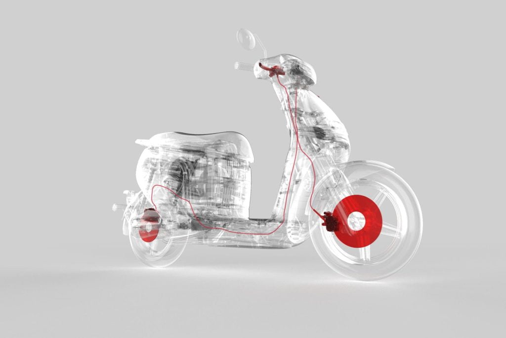 combined braking system on scooter diagram