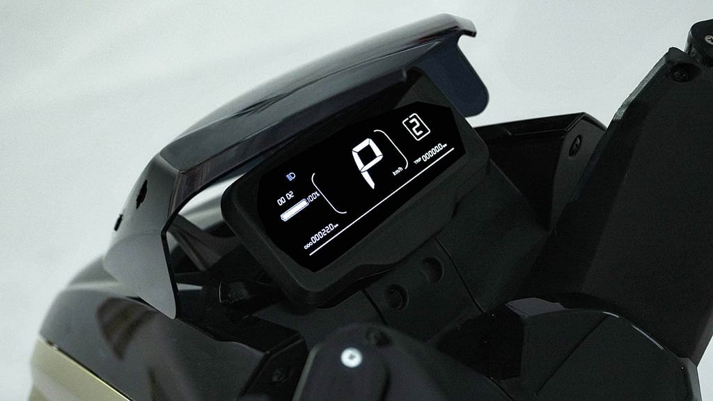 SK3 electric road legal scooter dashboard illuminated